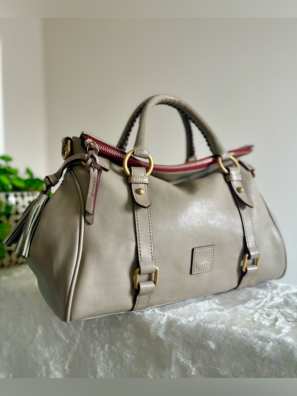 Dooney & Bourke Taupe Florentine Satchel EUC - Picture 4 of 16